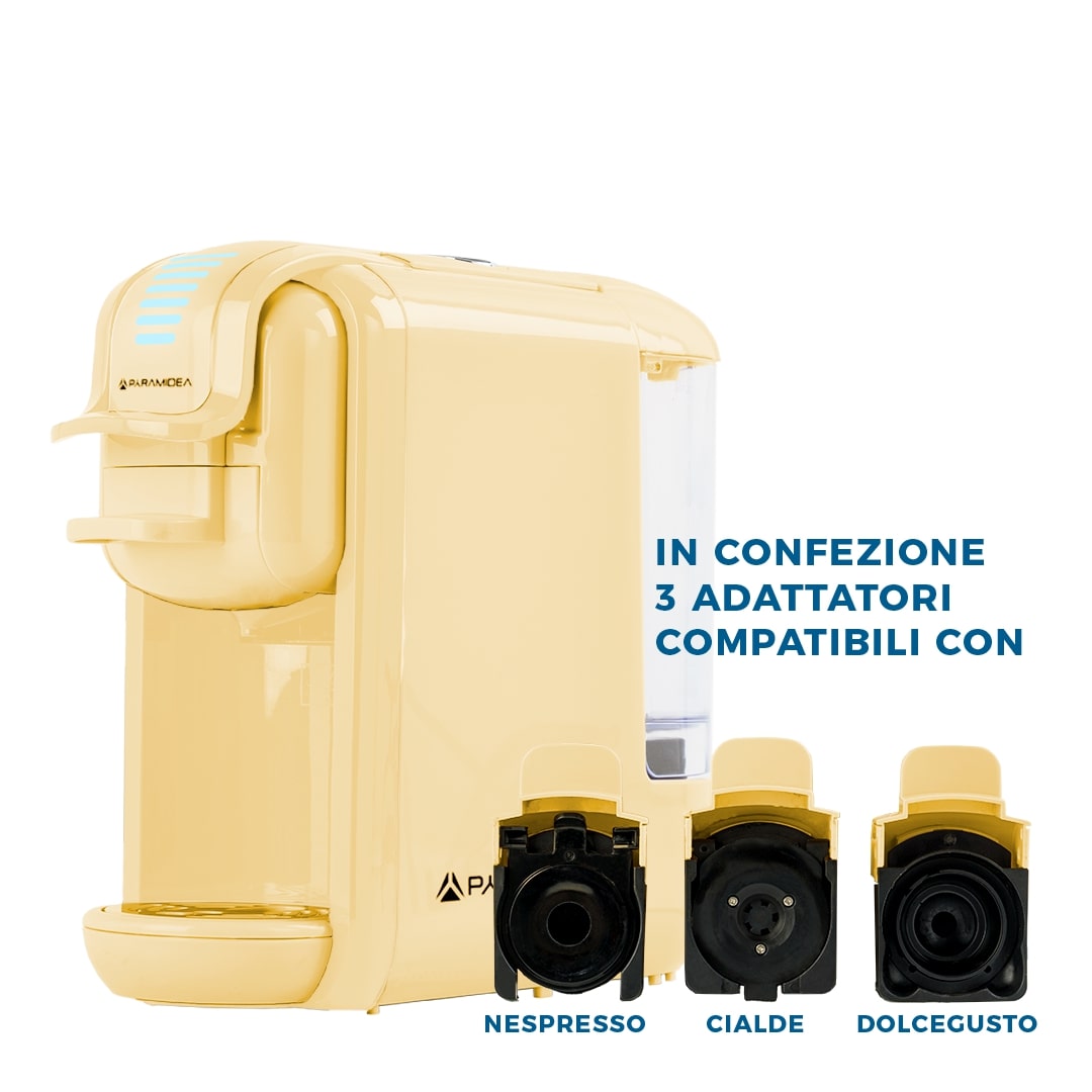PYRAMIDEA Macchina per Caffè 3 in 1 Nespresso Dolcegusto e Cialde Bevande Fredde da 0,6L Crema ICP311CPLUS
