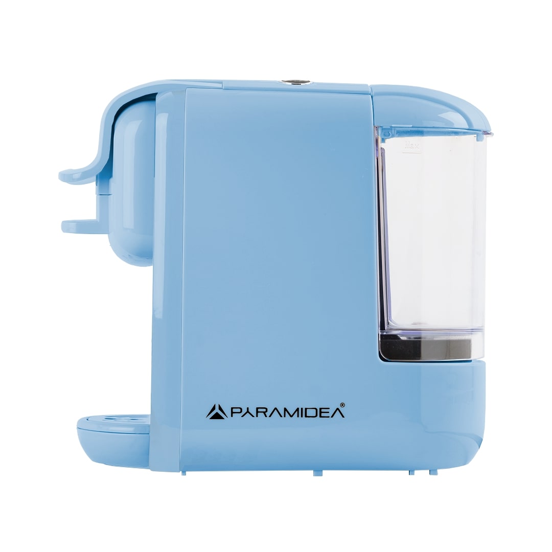 PYRAMIDEA Macchina per Caffè 3 in 1 Compatibili Nespresso Dolcegusto e Cialde Bevande Fredde da 0,6L Azzurro ICP310LB