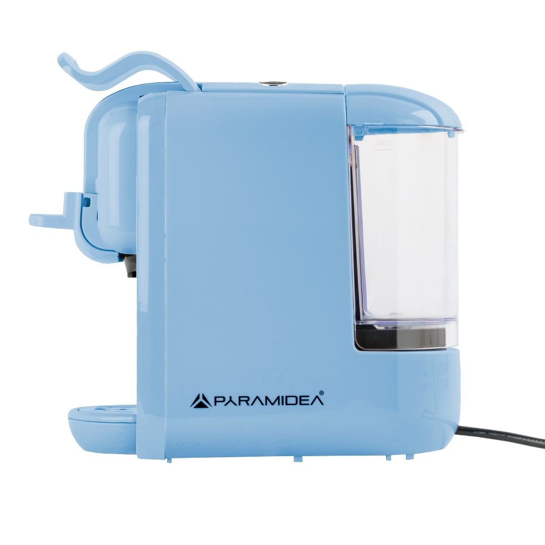 PYRAMIDEA Macchina per Caffè 3 in 1 Compatibili Nespresso Dolcegusto e Cialde Bevande Fredde da 0,6L Azzurro ICP310LB