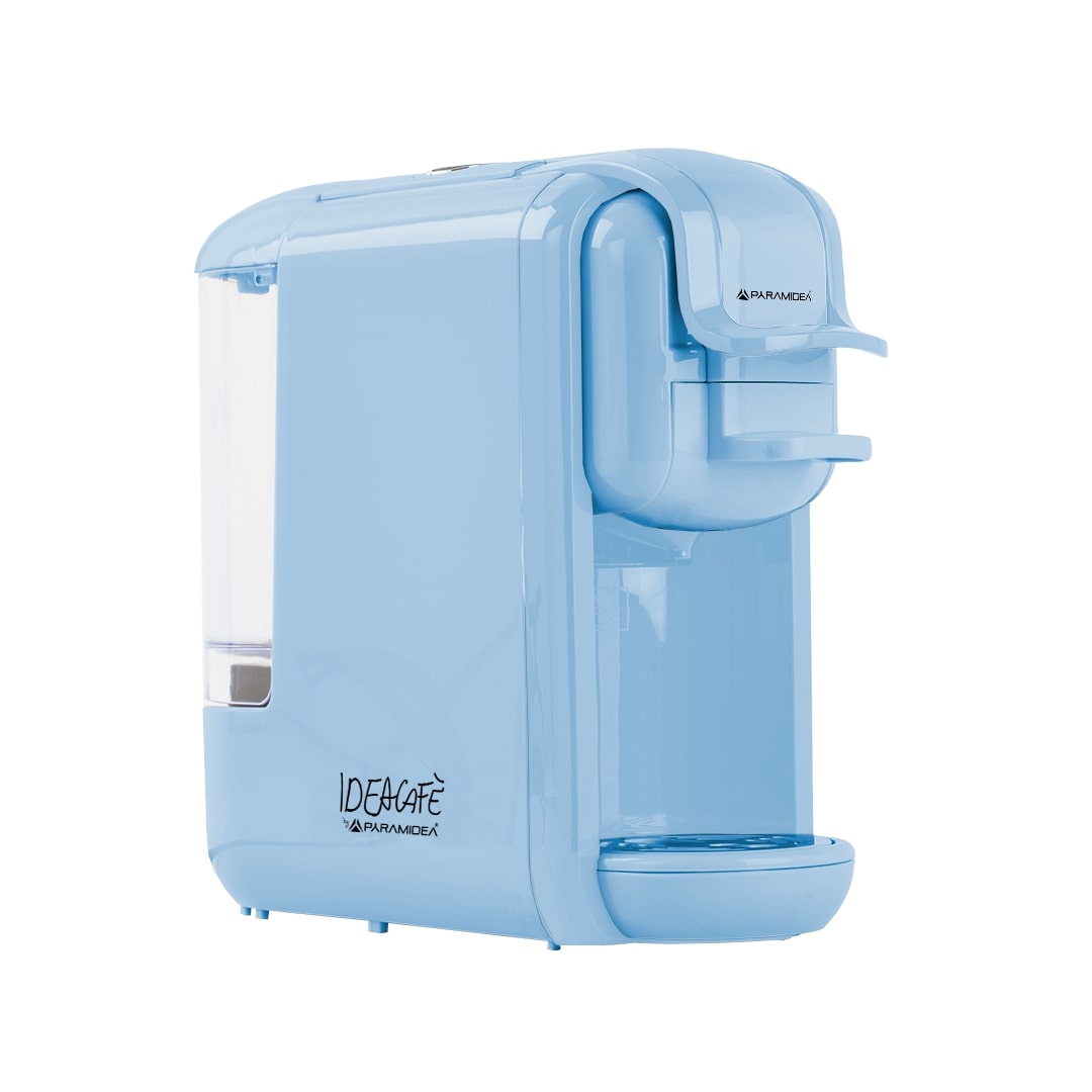 PYRAMIDEA Macchina per Caffè 3 in 1 Compatibili Nespresso Dolcegusto e Cialde Bevande Fredde da 0,6L Azzurro ICP310LB