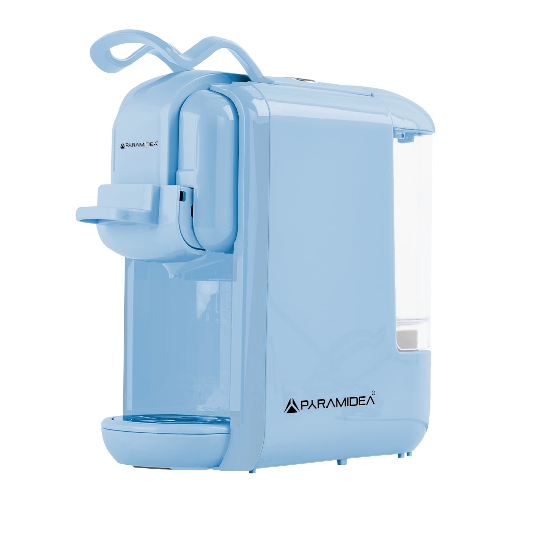PYRAMIDEA Macchina per Caffè 3 in 1 Compatibili Nespresso Dolcegusto e Cialde Bevande Fredde da 0,6L Azzurro ICP310LB