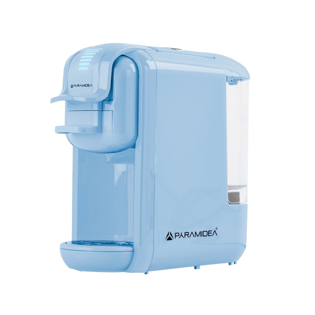 PYRAMIDEA Macchina per Caffè 3 in 1 Nespresso Dolcegusto e Cialde Bevande Fredde da 0,6L Azzurro ICP311LBPLUS