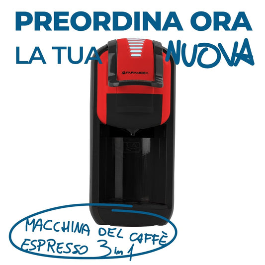 PYRAMIDEA Macchina per Caffè  3 in 1 Nespresso Dolcegusto e Cialde Bevande Fredde da 0,6L Rosso ICP311RPLUS