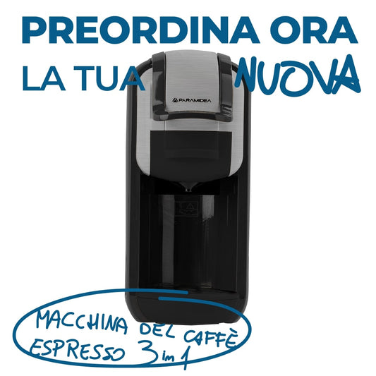 PYRAMIDEA Macchina per Caffè  3 in 1 Nespresso Dolcegusto e Cialde Bevande Fredde da 0,6L Silver ICP311S