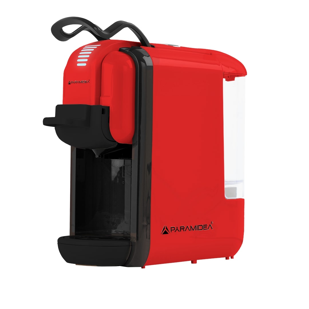 PYRAMIDEA Macchina per Caffè  3 in 1 Nespresso Dolcegusto e Cialde Bevande Fredde da 0,6L Rosso ICP311RPLUS