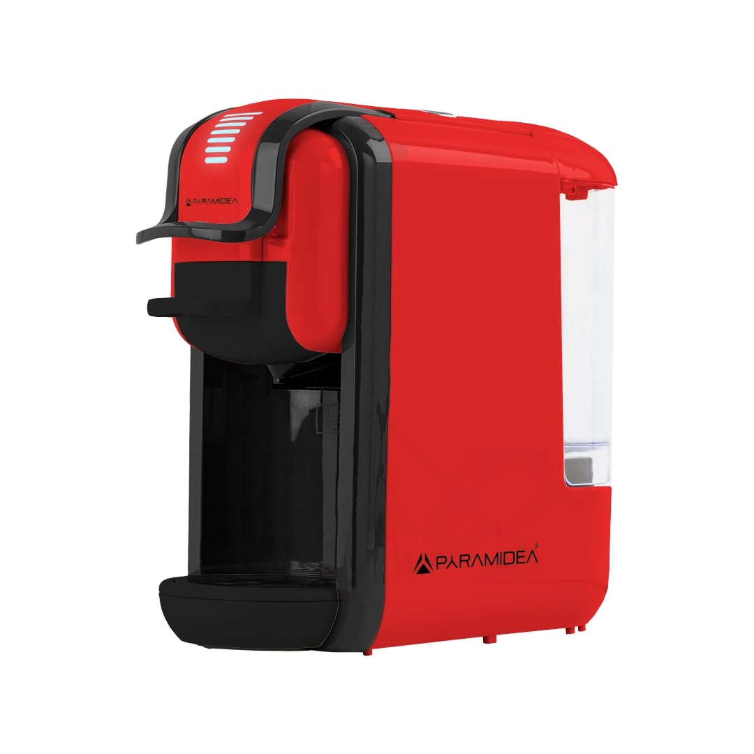 PYRAMIDEA Macchina per Caffè  3 in 1 Nespresso Dolcegusto e Cialde Bevande Fredde da 0,6L Rosso ICP311RPLUS